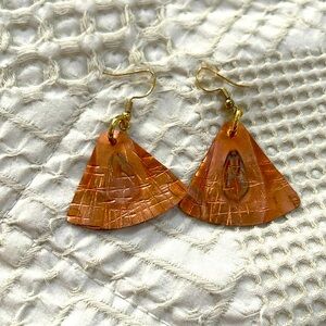 Copper Earrings with gold hooks